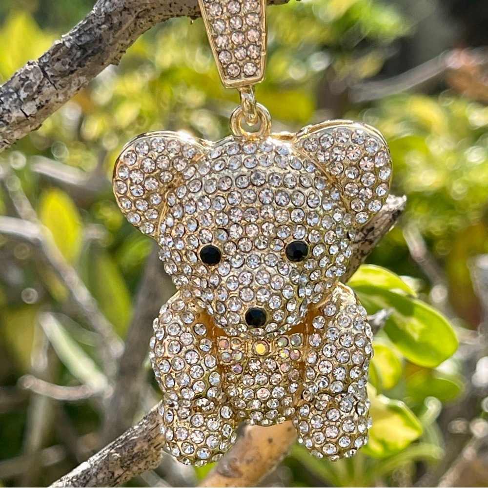 14K Gold Plated Bling Bling Bear Charm - Picture 7 of 14